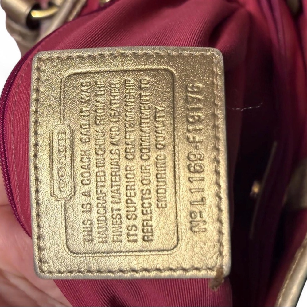 Coach Checkered Shoulder Bag - Gold and Multicolor - Picture 7 of 7